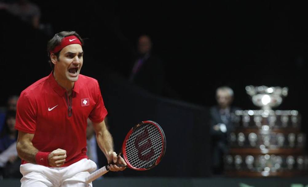 La grinta di Federer: il mal di schiena sembra superato. AP